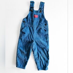 Vintage Osh Kosh B'Gosh Blue Corduroy Vestbak Bib Overalls Size 2T